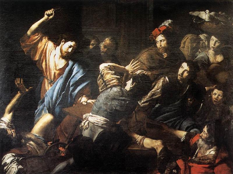 VALENTIN DE BOULOGNE Christ Driving the Money Changers out of the Temple wt